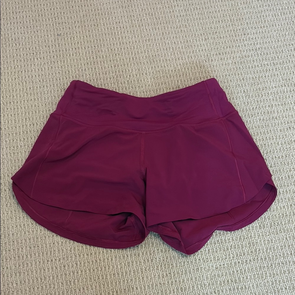 Lululemon Athletica Red Athletic Shorts Lightweight Moisture-Wicking